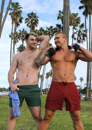 Gay soccer mates Michael Boston & Isaac X enjoying wild anal sex