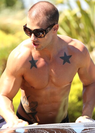 Muscular gay hunks have wild groupsex with well-endowed carwash boys