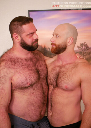 Dads Collab: Super hot and hairy hunks Brody Meyer and Teddy Hunter get together at the collab convention and fuck each other crazy