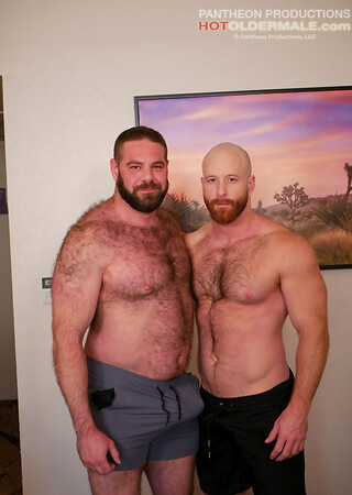 Dads Collab: Super hot and hairy hunks Brody Meyer and Teddy Hunter get together at the collab convention and fuck each other crazy